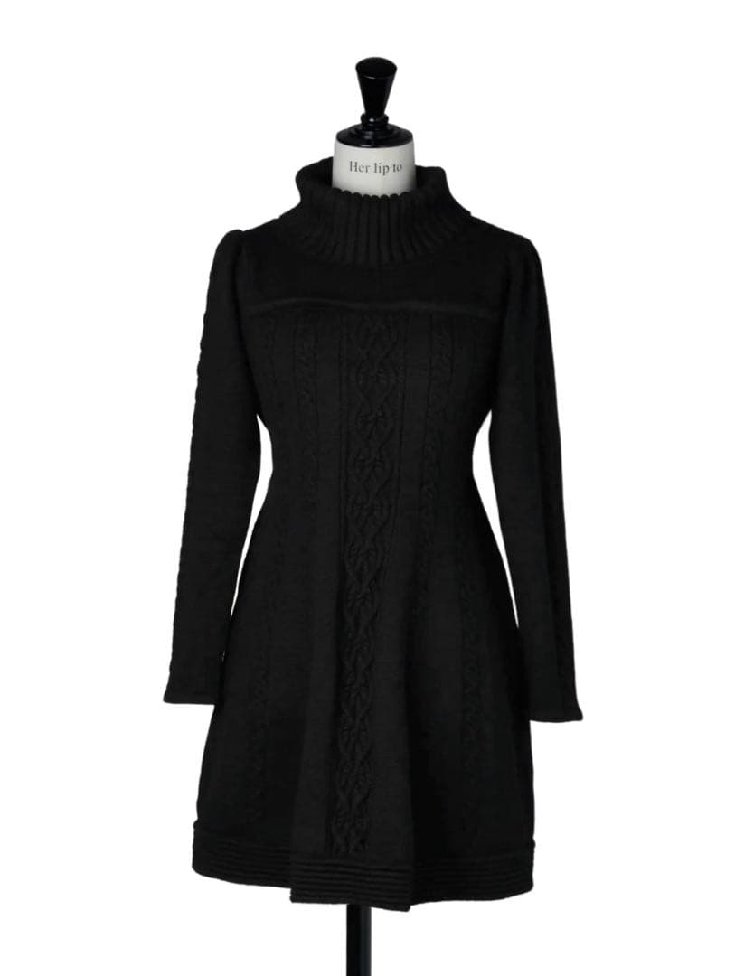 herlipto clara cable knit dress black S - メルカリ