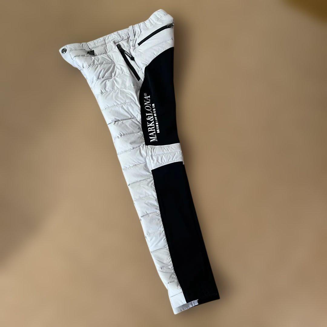 マーク&ロナ メンズダウンパンツ ホワイト＆ブラック 50 本物