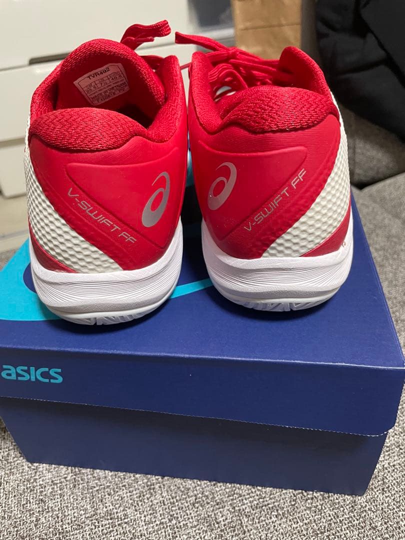 ASICS バレーボールシューズ 25.5cm レッド/ホワイト V-SWIFT