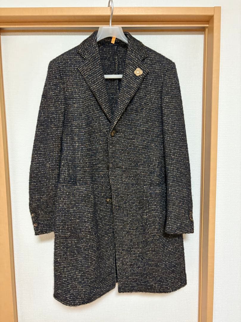 LARDINI ウール チェスターコート ブラウン48 中古・古着通販】LARDINI (ラルディーニ) ウールチェスターコート