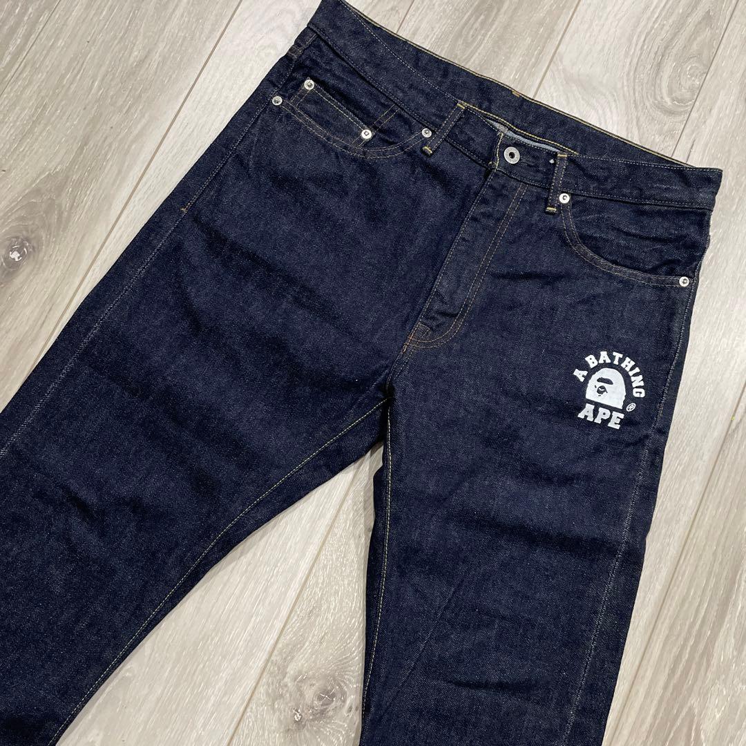 A BATHING APE フロントスター デニムパンツ Mジーンズシュプリーム