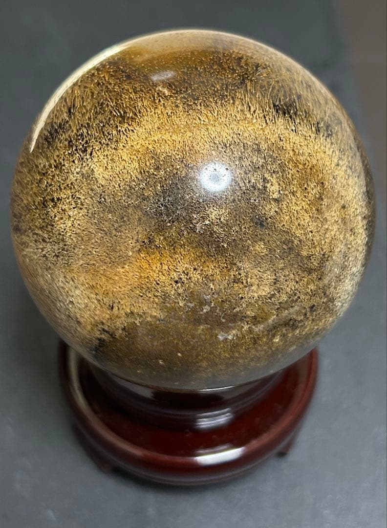 ゴールデンルチルクォーツクリスタル　丸玉　404.5g