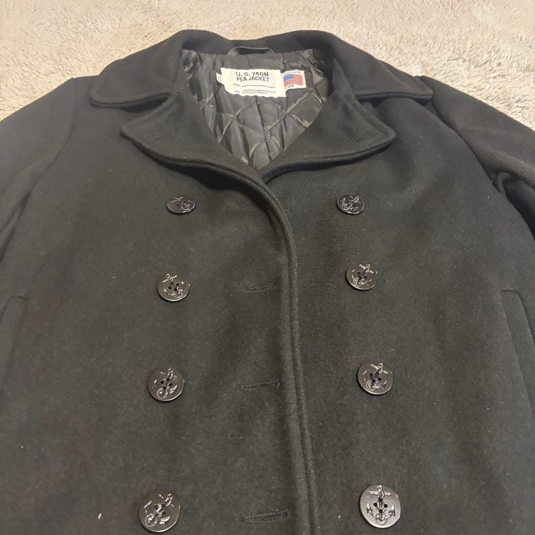 美品　Schott ショット U.S.740N Pコート38 黒 USA製