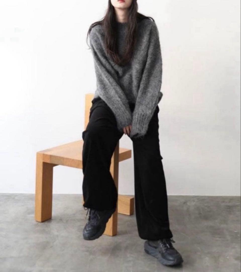 aere】アエレ smooth velours pants 36 ブラック