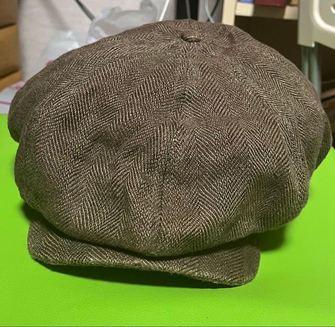 RRL リネン ヘリンボーン ニュースボーイキャップ 58cm POLO RALPH LAUREN（ポロ・ラルフローレン） 帽子 キャスケット リネン