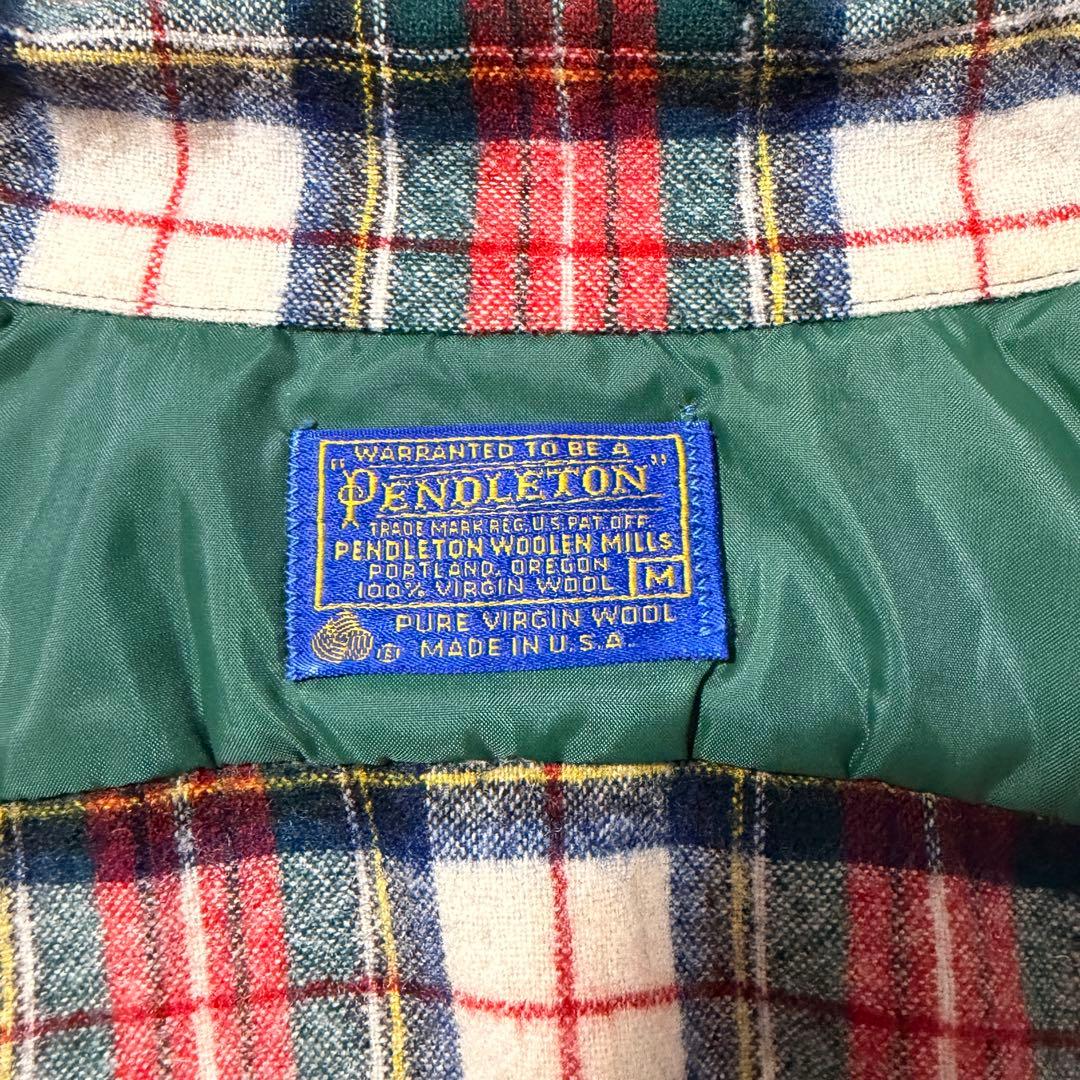 70s USA製 ペンドルトンボードシャツ好配色 赤青緑白 - メルカリ