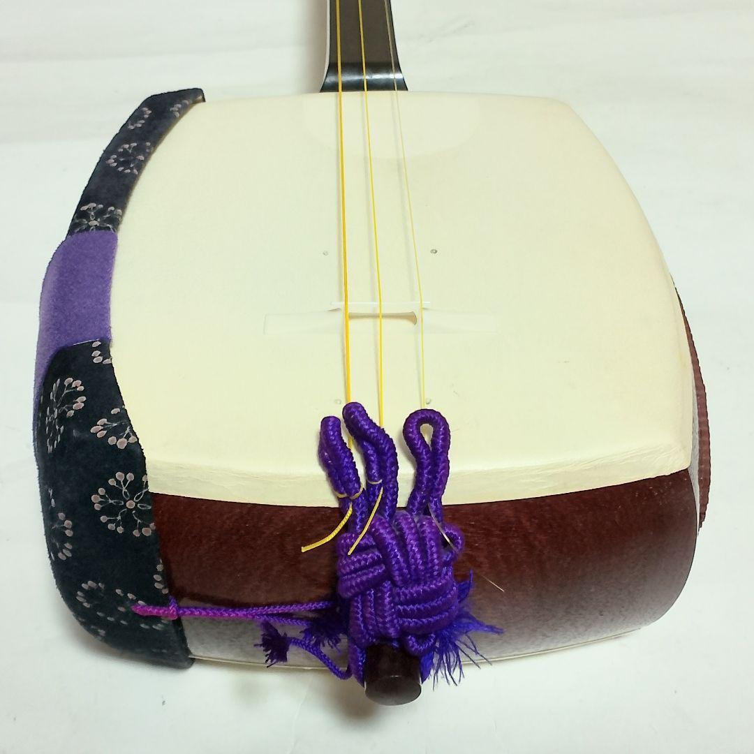 高級 紅木 or 紫檀 中棹三本継 三味線 東さわり付き