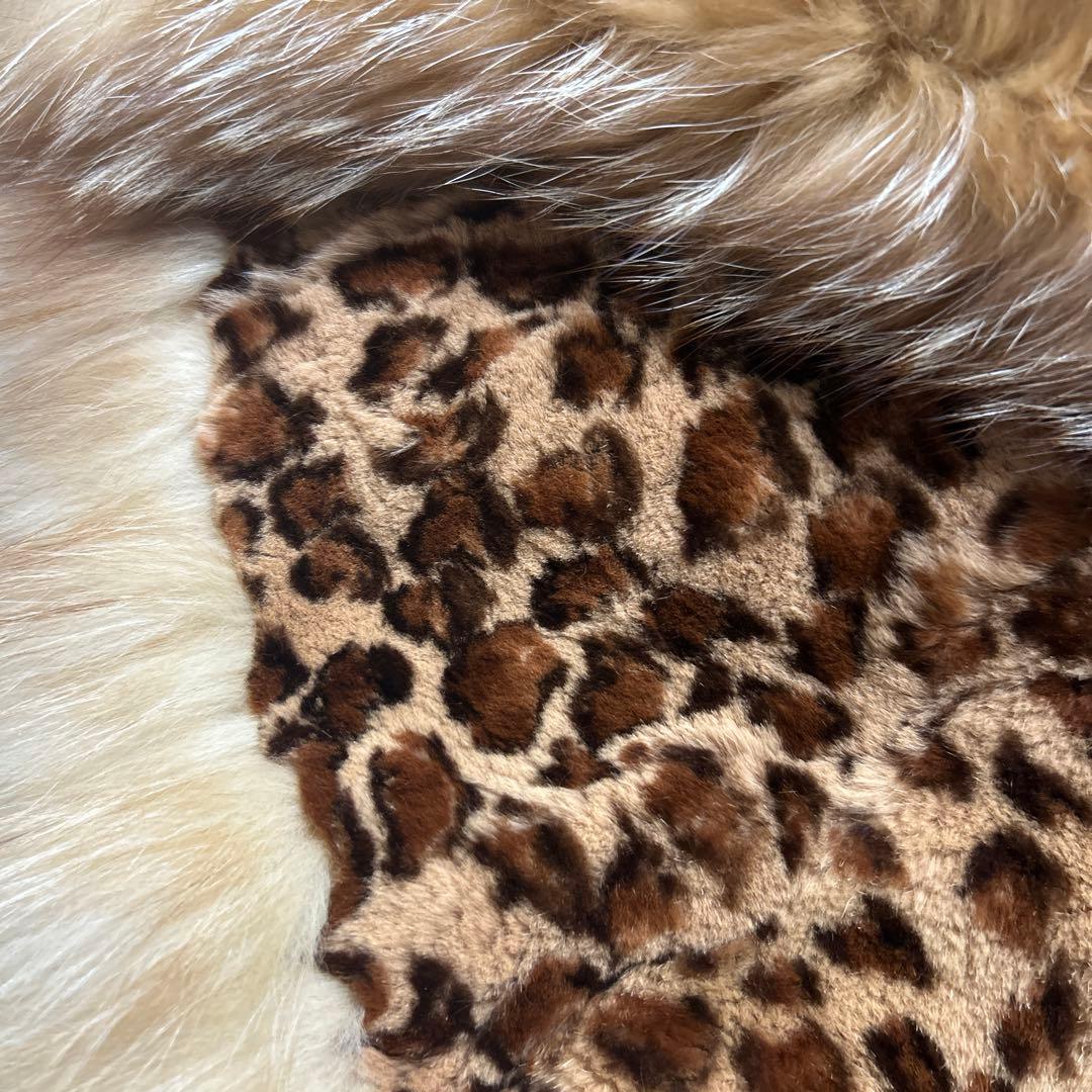 豹柄 ボレロ ポンチョ ラビット ラクーン フォックス リアルファー