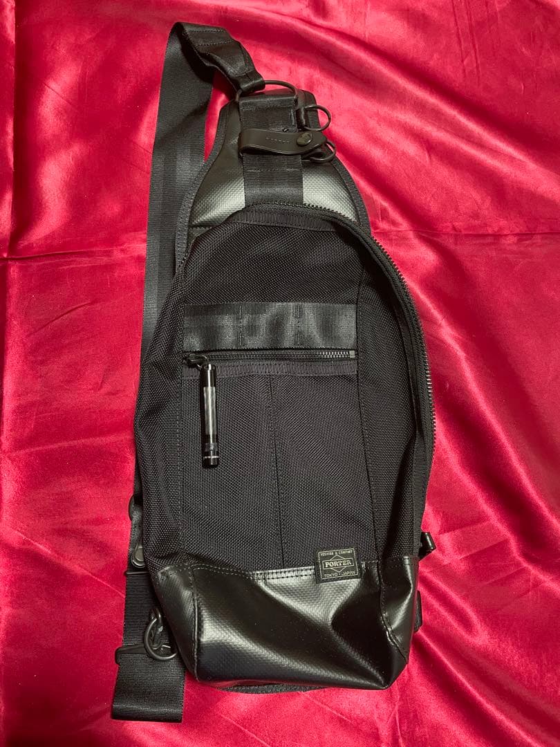 PORTER ポーター ブラック ナイロン スリングバッグ ボディバッグ PORTER ポーター フラッシュ スリングショルダーバッグ 689-05941 10