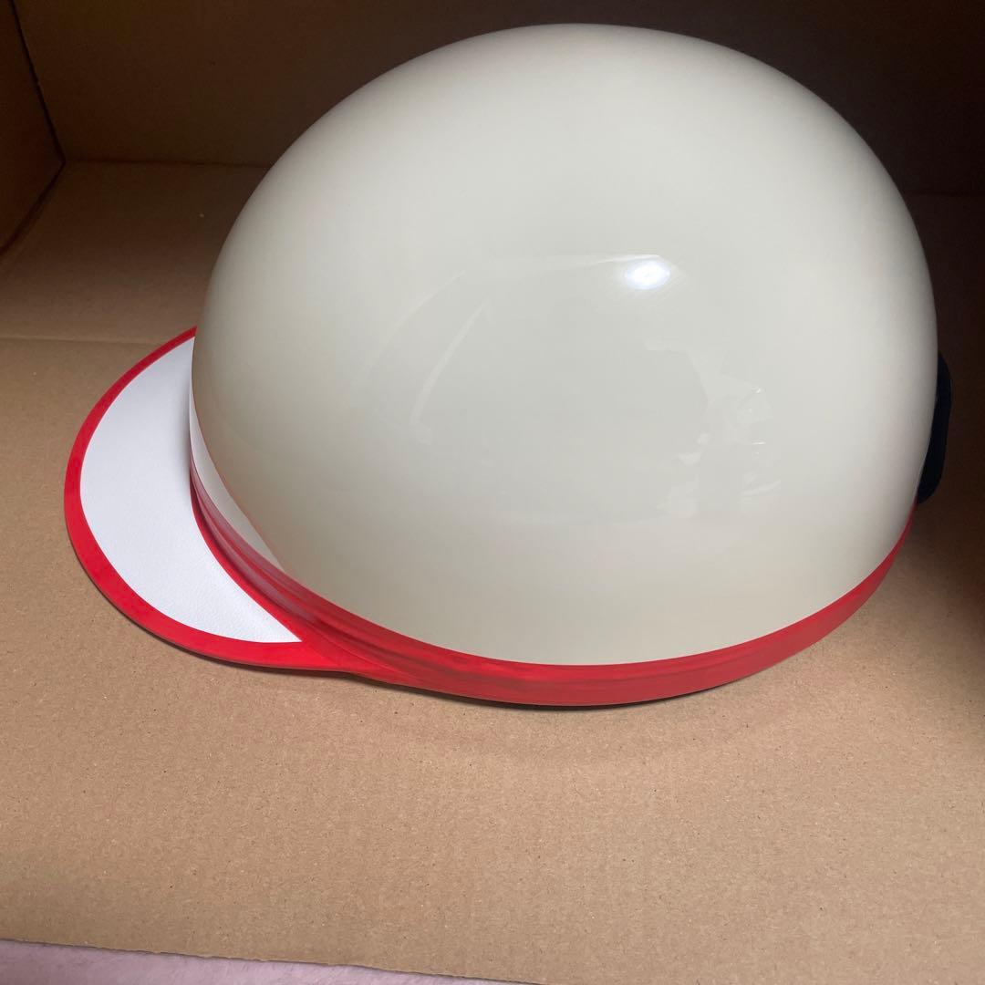 コルク半　ホワイト　赤テープ 赤白 ライン コルク半 ヘルメット 桜吹雪 | clover98