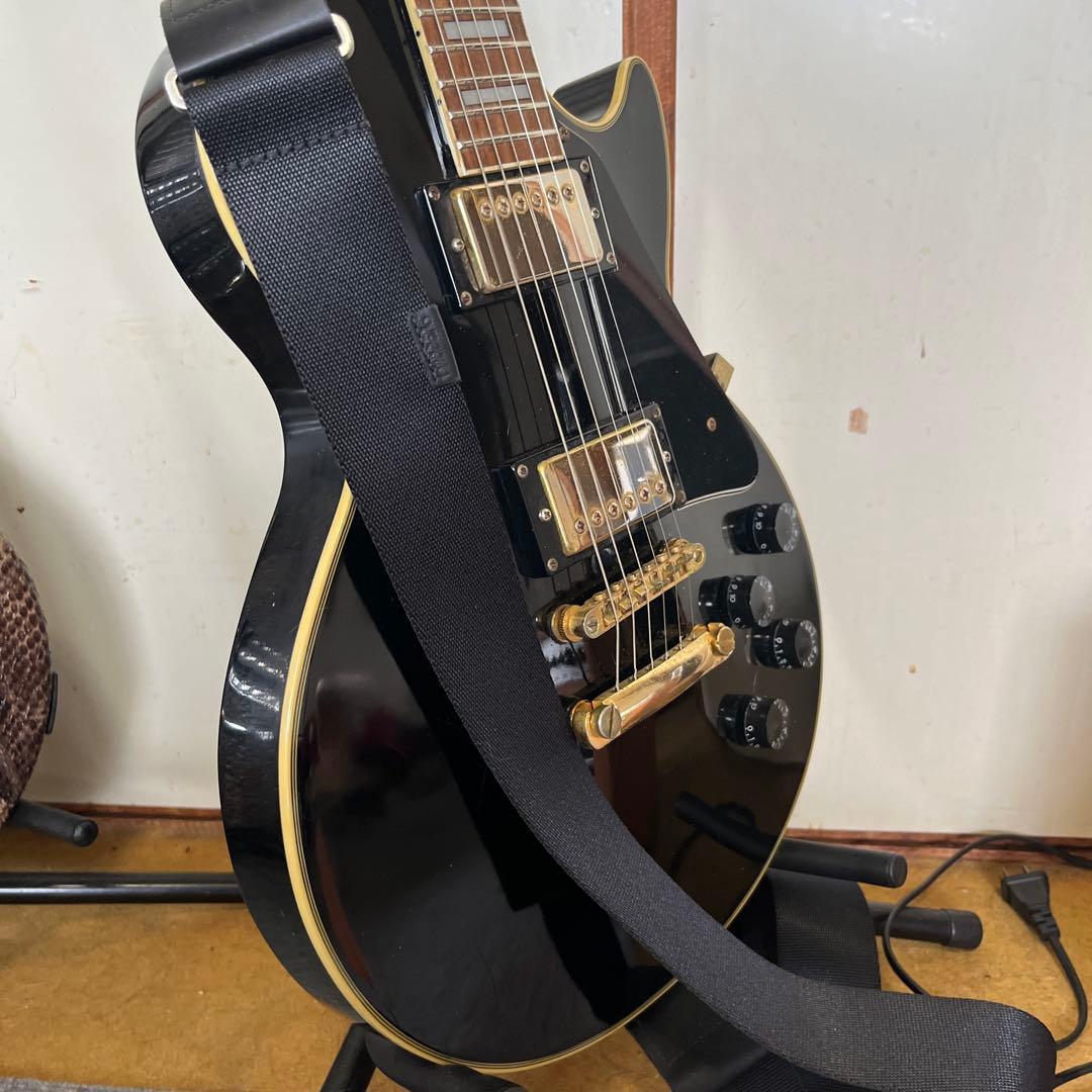 め*め様 値下Grass Roots レスポールカスタム ブラック ストラップ黒