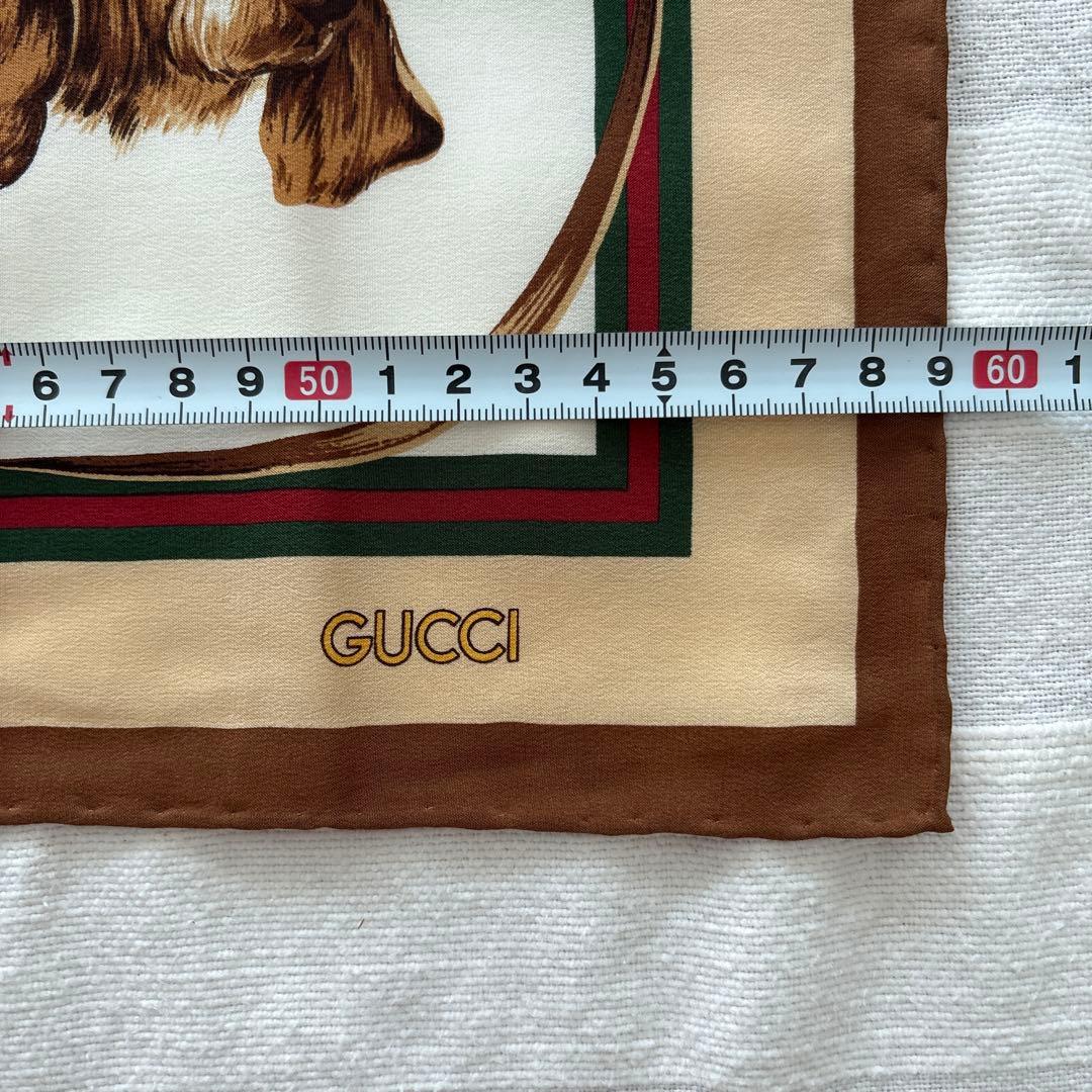 GUCCI シルク ミニスカーフ シェリーライン 犬 ドッグ イタリア製