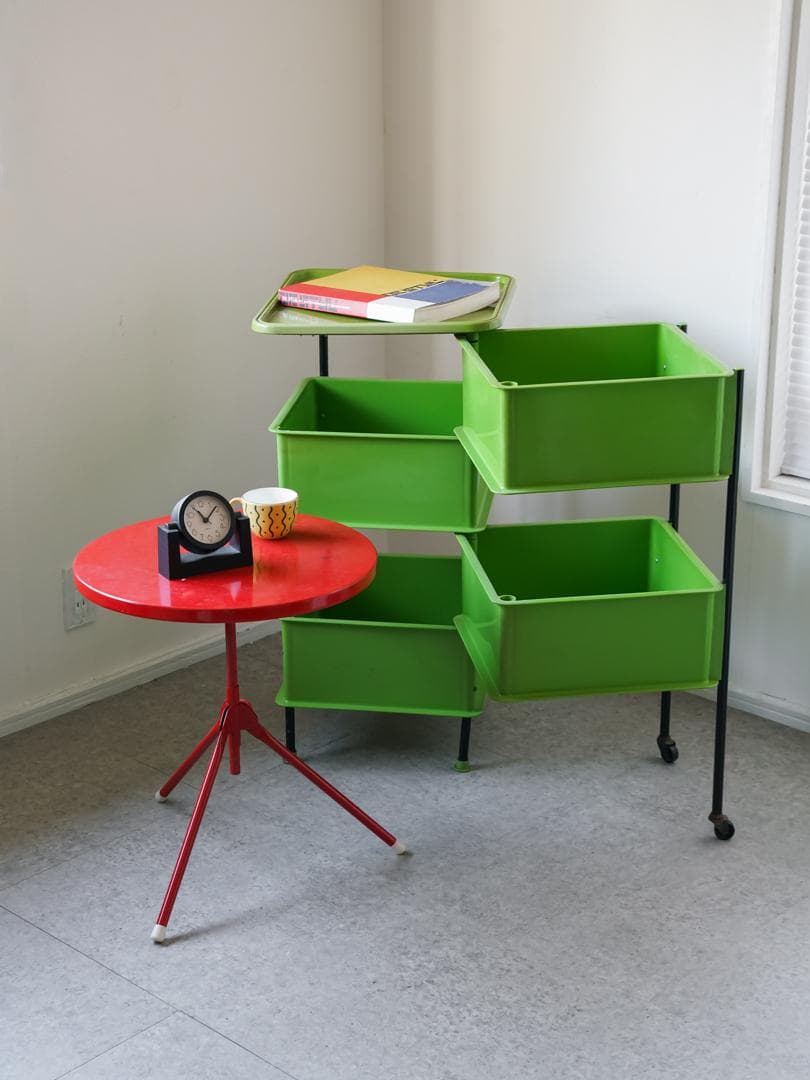 70´s SEKISUI PLASTICS 回転キャビネット スペースエイジ リビング収納