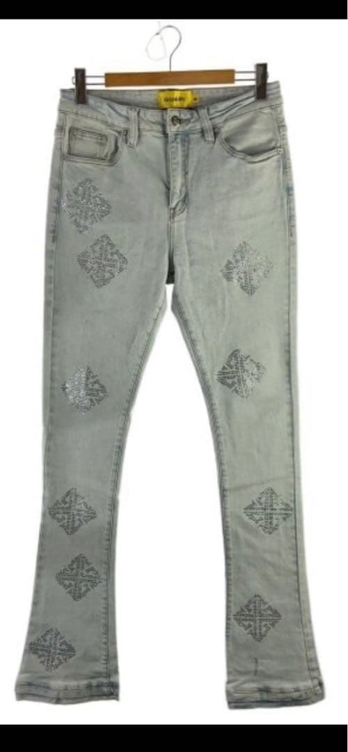 GUAPI 刺繍入りフレアパンツ ライトグレー GUAPI | HOLICK