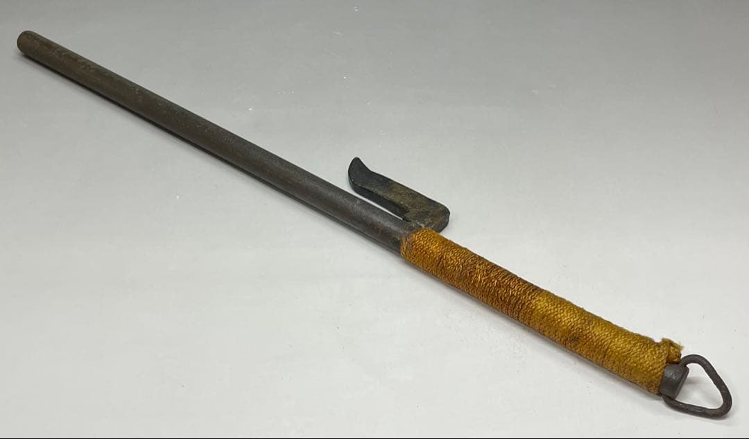 時代古鉄地六角十手 武具兜割（B027） 時代 鉄地 十手 武器