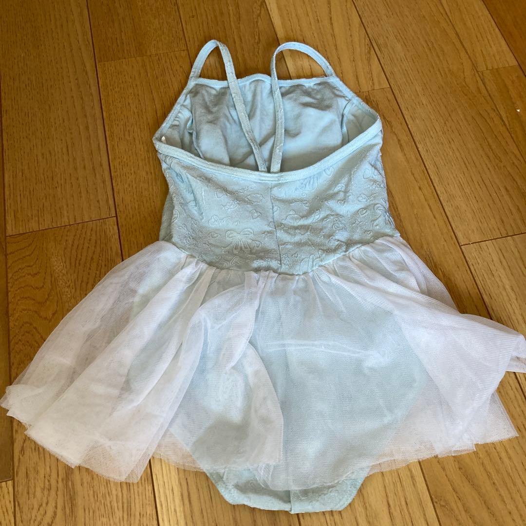 チャコット水色フリル付きバレエレオタード 130K