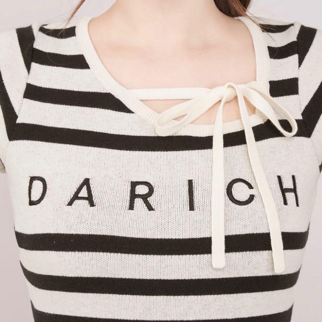 新品未開封 ダーリッチ マルチボーダー ニットミニワンピース F darich