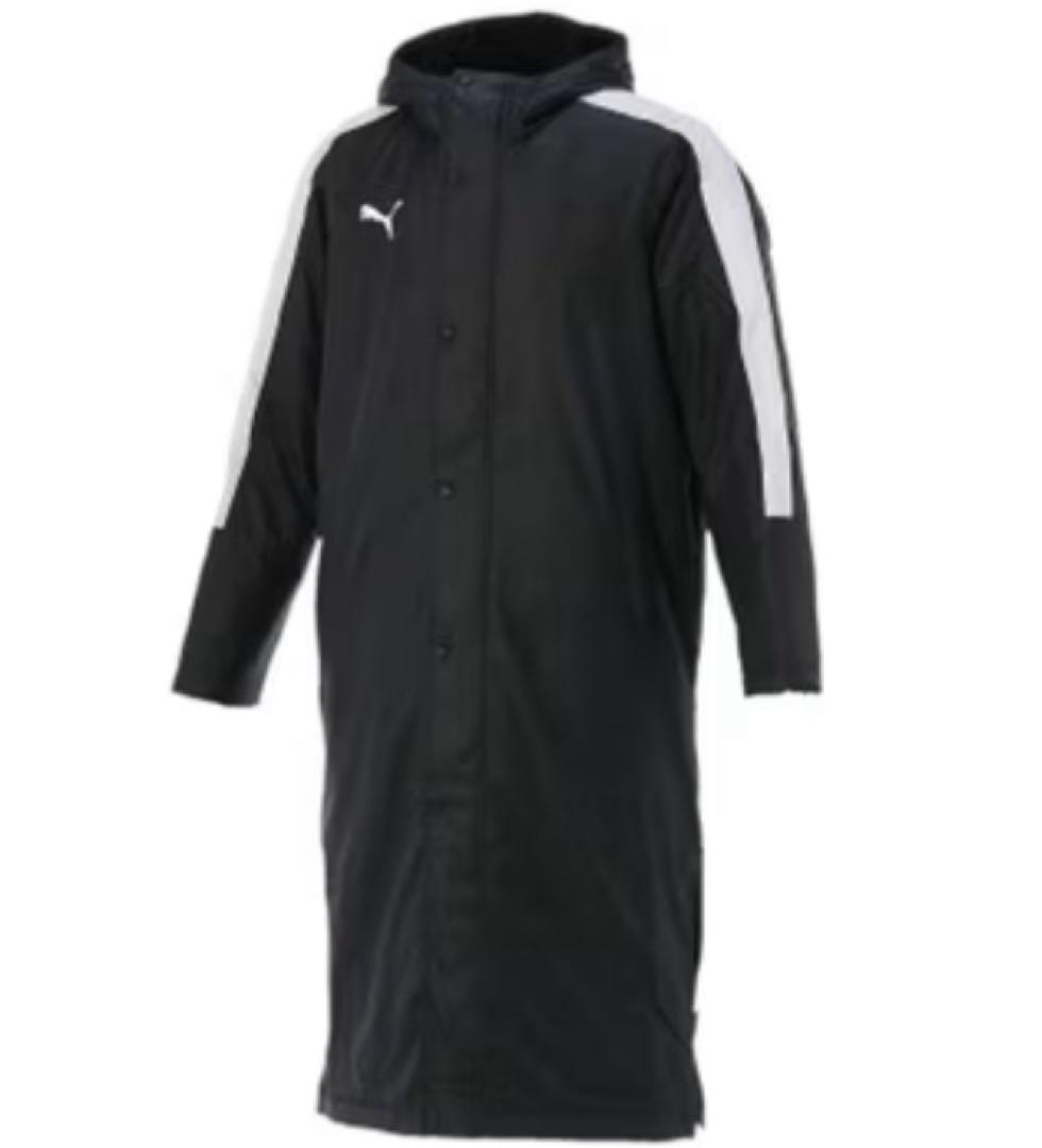 新品/未使用 プーマPuma ブラック ベンチコート フード付き プーマ PUMA ジュニア ベンチコート ACTIVE SPORTS ベンチ コート_