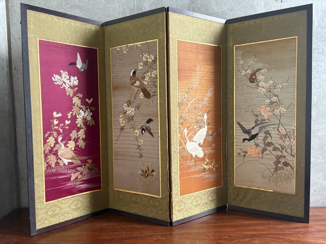 刺繍　屏風　花鳥画 伊藤若冲「花鳥魚図押絵貼屏風」を初公開！