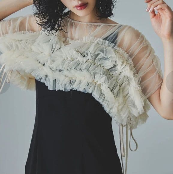 ANDRESD ボリュームソフトチュールドレス オケージョン ワンピース M ANDRESD ドレス ボリュームソフトチュールドレス / volume soft tulle