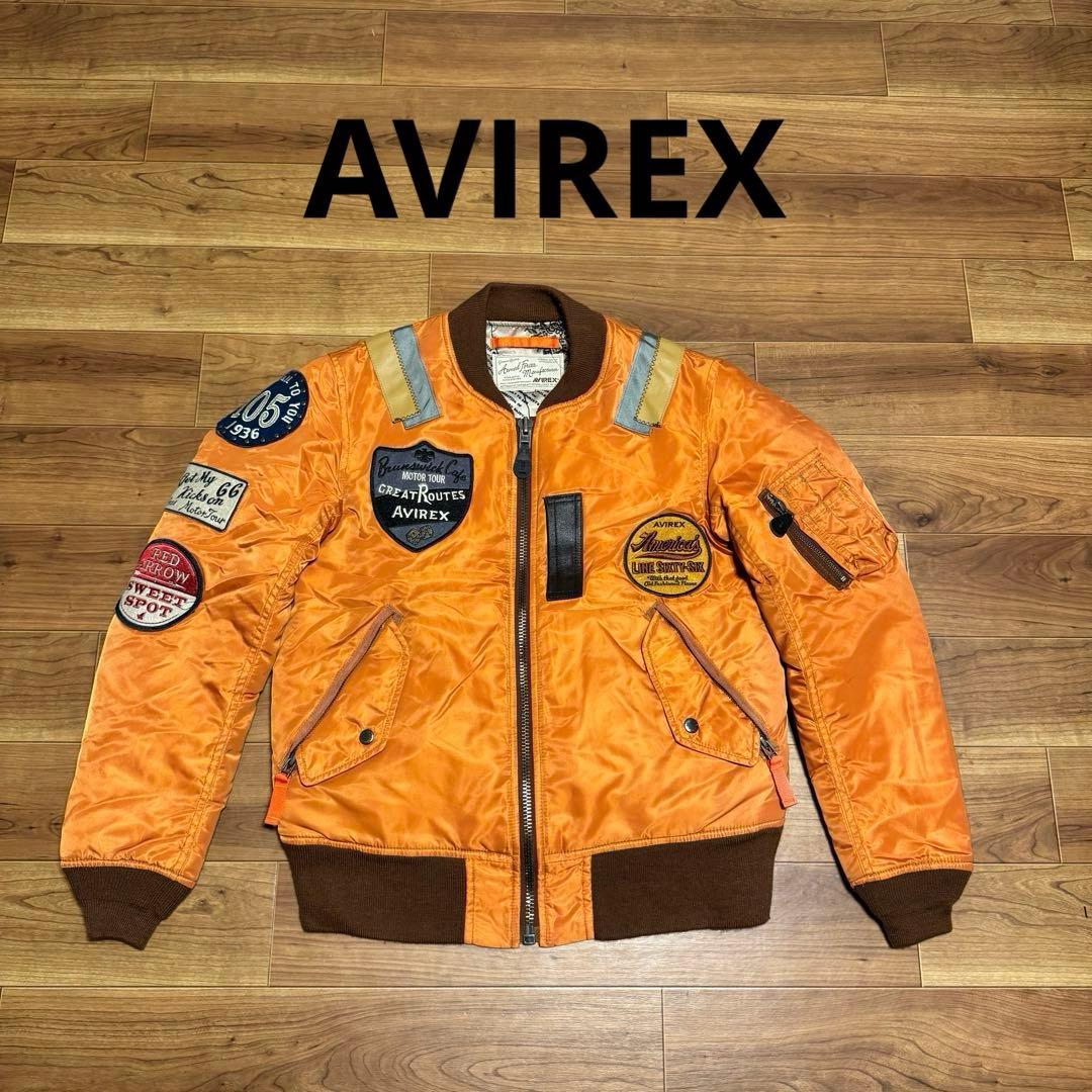 AVIREX ワッペンカスタム MA-1 M オレンジ AVIREX ワッペンカスタム MA-1 M オレンジ - メルカリ