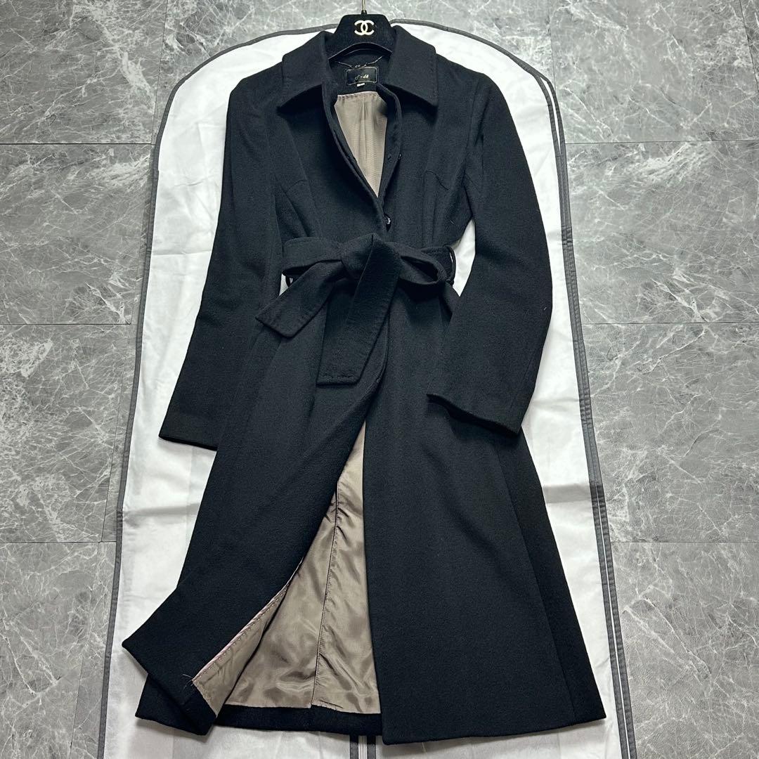 極美品♡カシミヤ100% エフデ　ベルテッドコート 黒 M スーパーカシミヤ ベルテッドコート | maison TOMORROWLAND/メゾン
