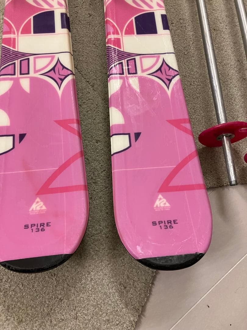 最終値下げ！K2 136cm スキー、ビンディング、ストック 3点セット
