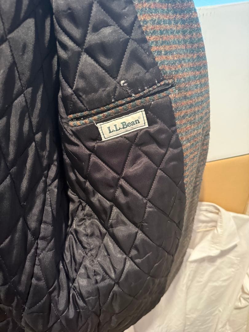 80s〜　l.l.bean シンサレート　中綿入り　ツイード ブレザー