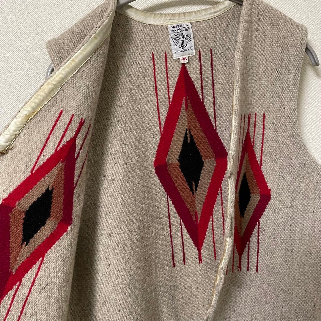 赤タグ』オルテガ チマヨ ORTEGA'S ウール ベスト 38 廃盤ベスト