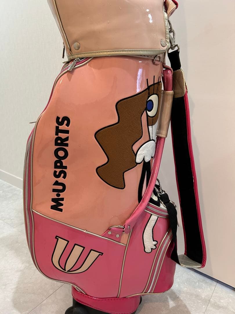 ゴルフバッグ キャスター付 郵便バッグ付&ヘッドカバー付 pink MU