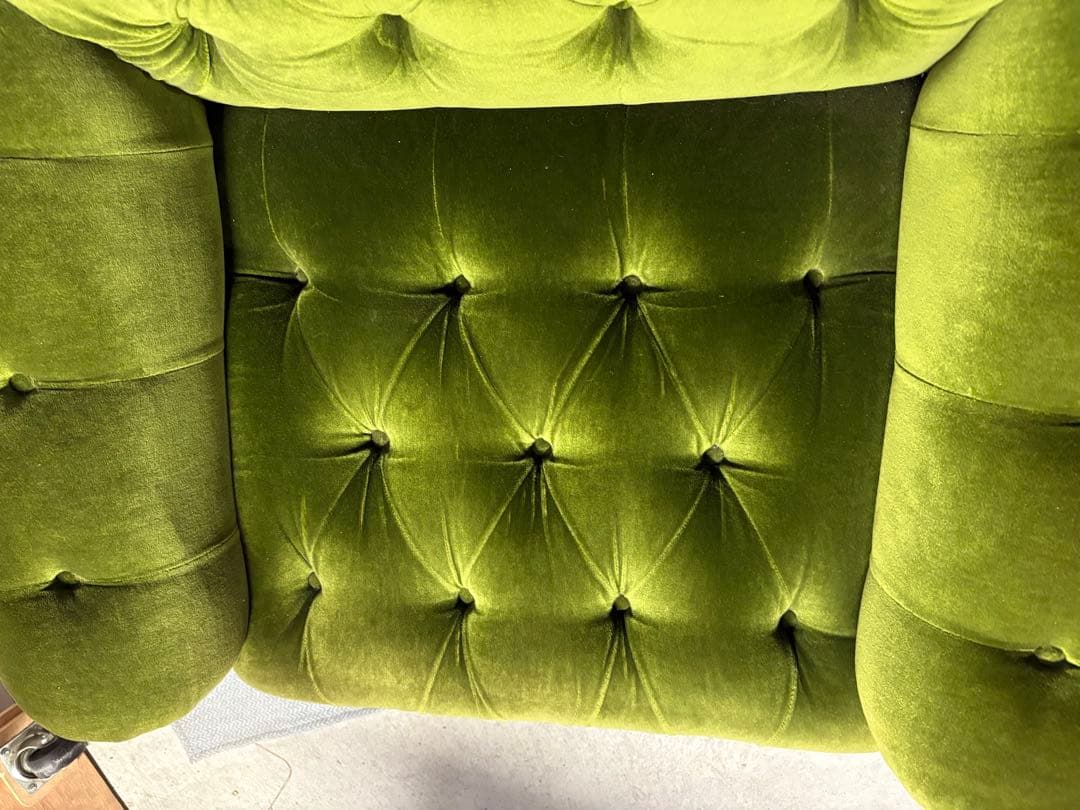 ☆GJ206山口県下松市より オールドカリモク 1人がけソファ モケット