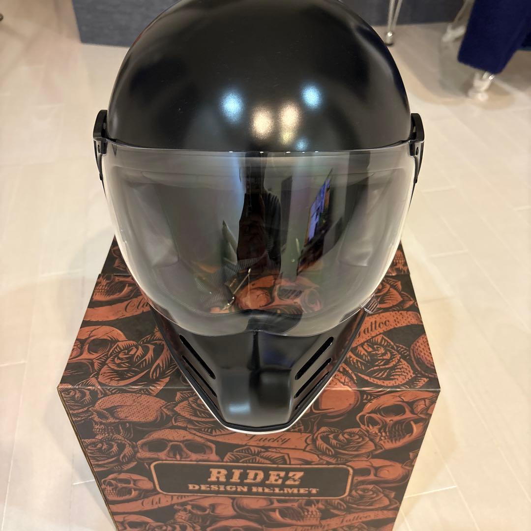 RIDEZ X フルフェイスヘルメット ブラック Lサイズ RIDEZ Xヘルメット バイク用フルフェイスシールド付き マッドブラック
