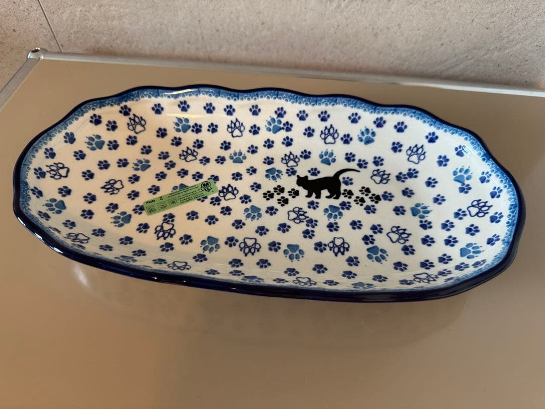 大皿　31.5cm ポーリッシュポタリー Ceramika 猫