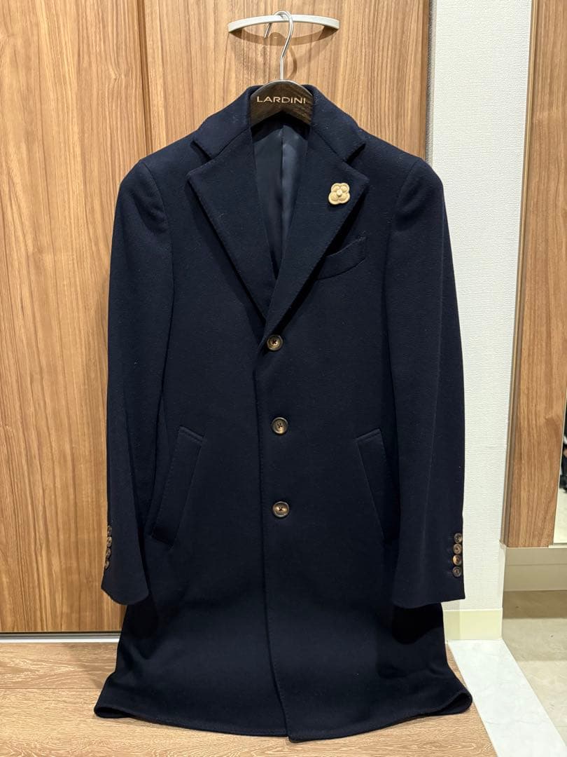 LARDINI チェスターコート ネイビー/サイズ42