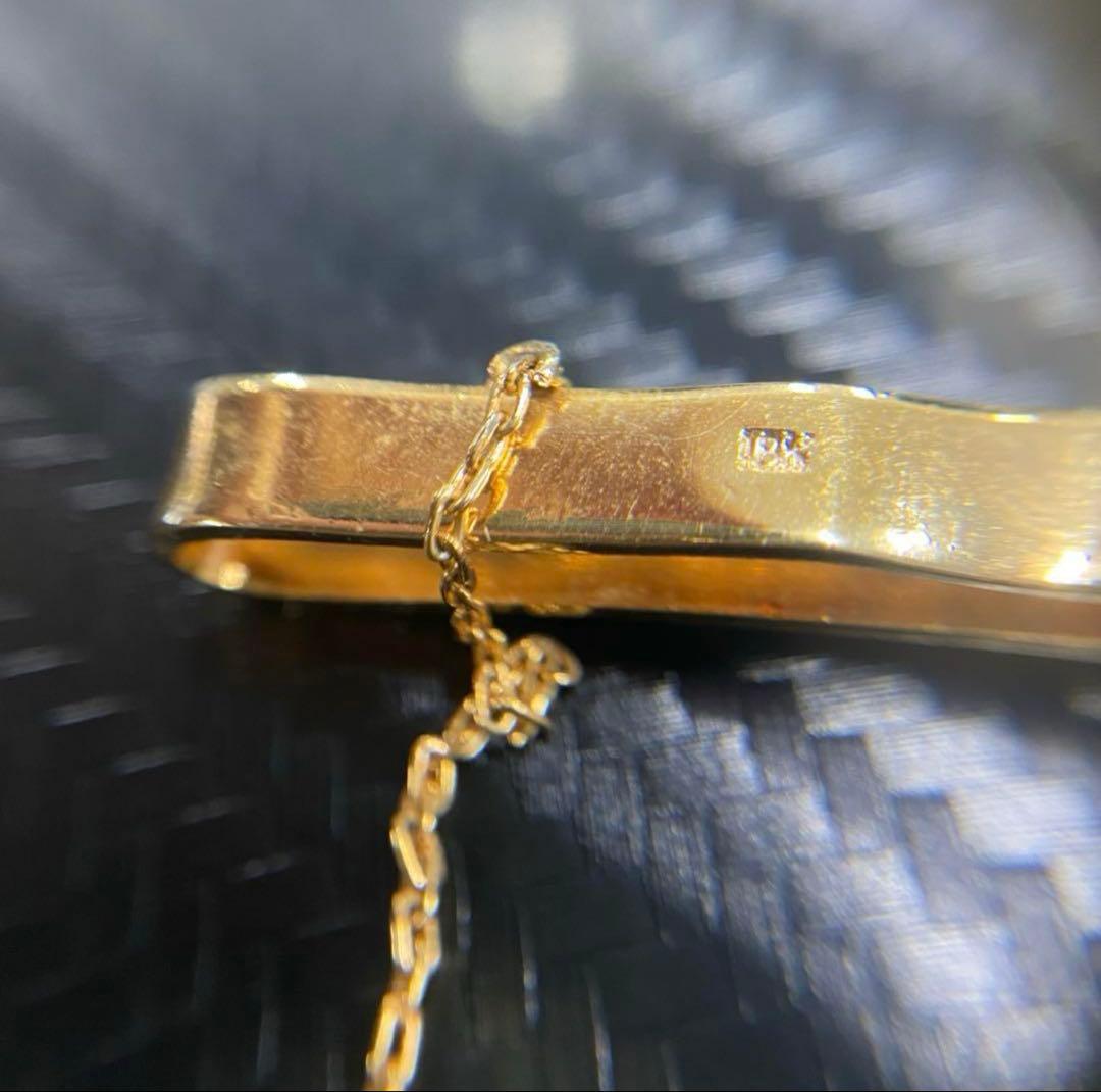 18K刻印　ネクタイピン　ジャンク　5.37g ヴィンテージ　翡翠