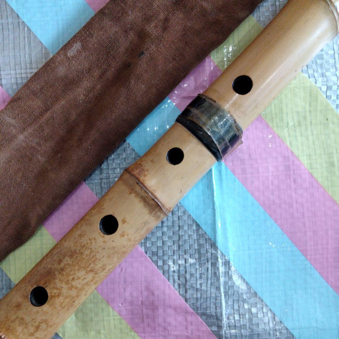 尺八高級合竹曲管蝴蝶琴風調二印2尺1寸(正律管) 尺八蝴蝶高級合竹曲
