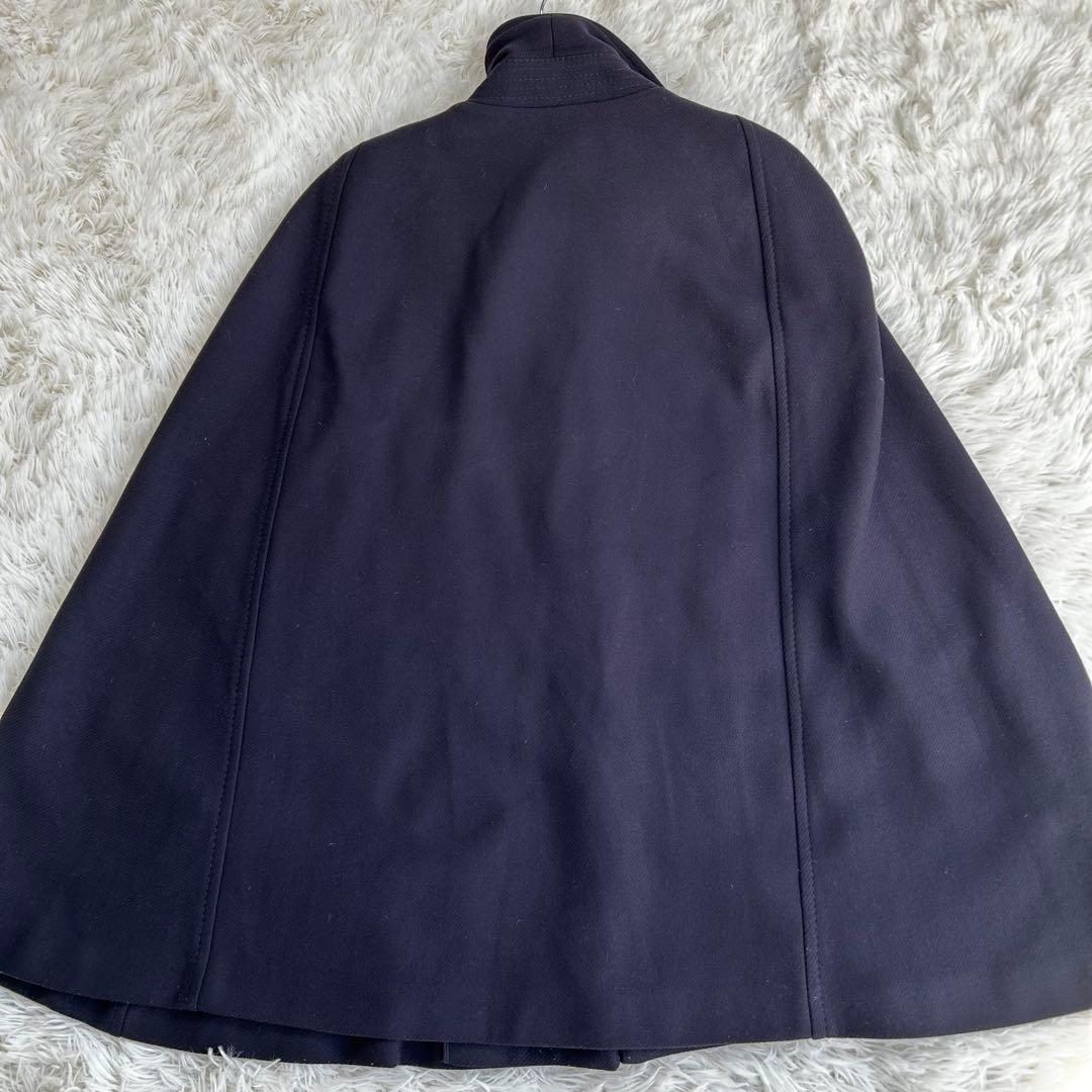 美品】ZARA WOMAN ウール混 金ボタン ケープ風コート M 黒