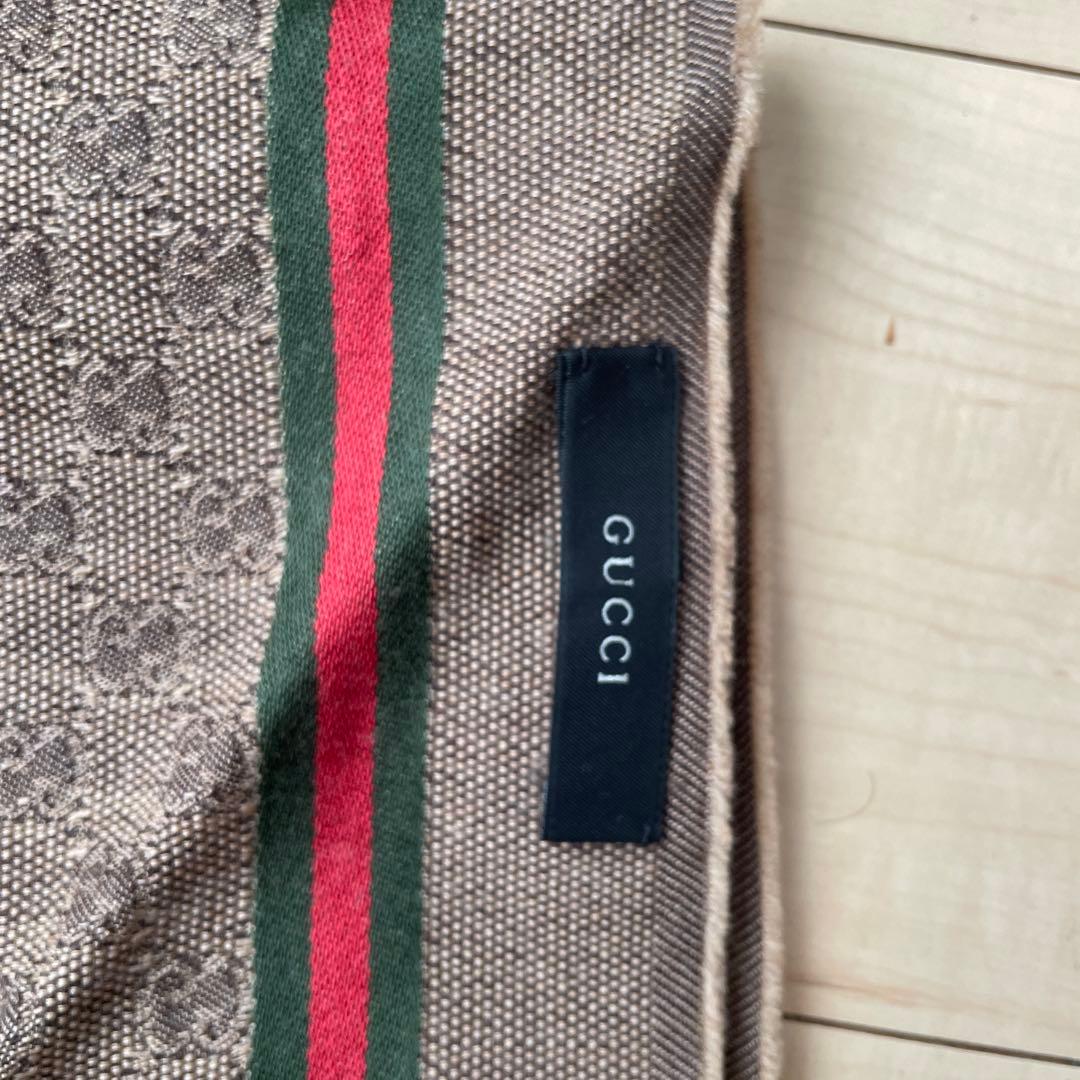 GUCCI GGパターン ストライプ マフラー フリンジ付き GUCCI（グッチ） マフラー 387574 4G200 レディース ウール ストール