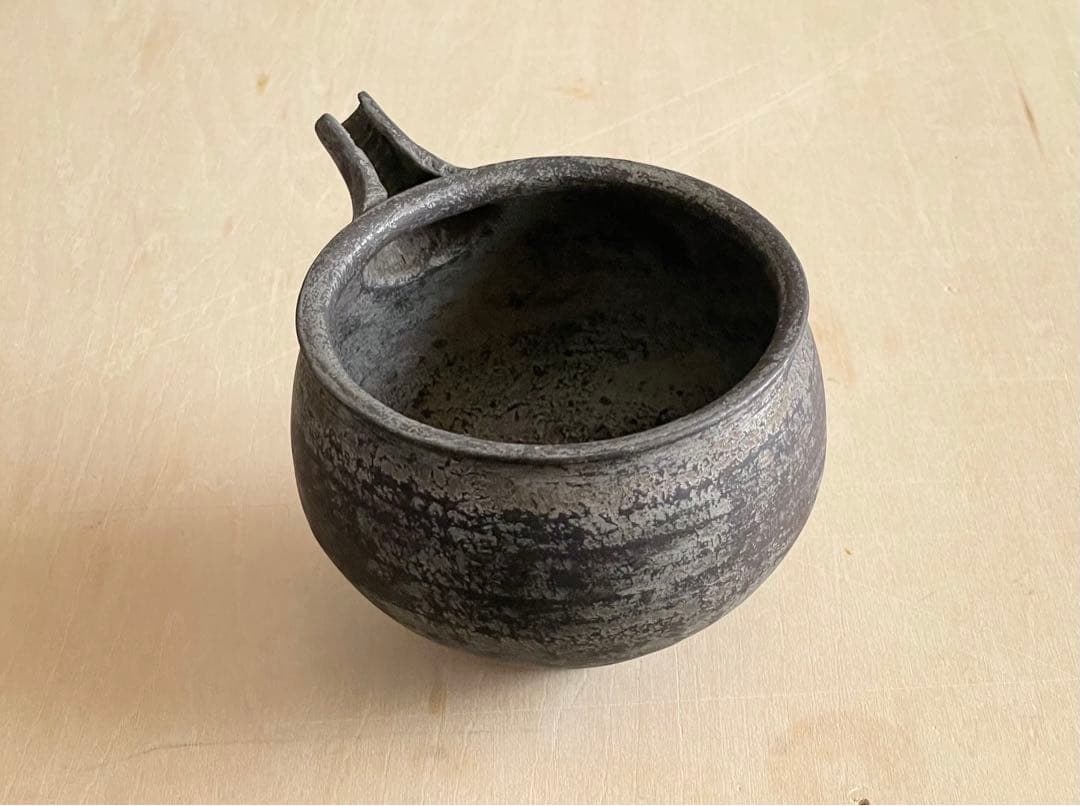 大浦裕記さん 陶胎漆器 黒錫 片口 酒器 茶器 茶海にも 検：伊藤環 内田剛一