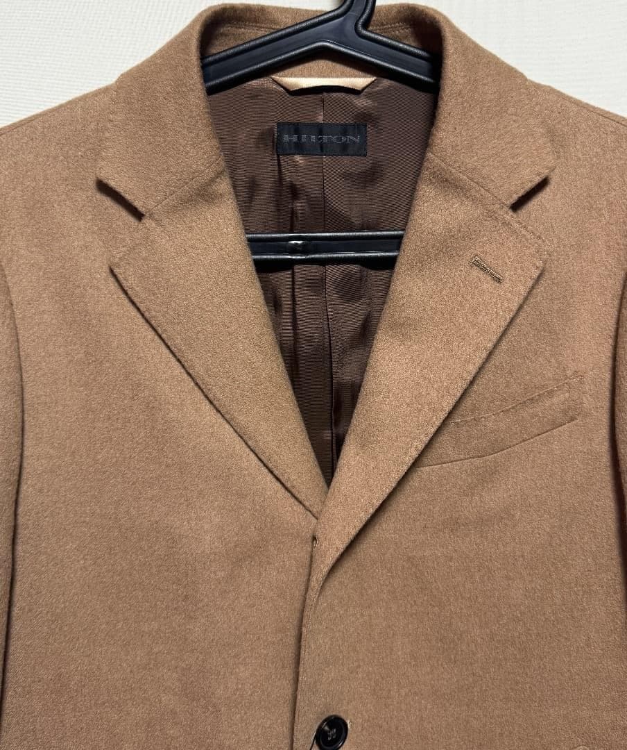 ヒルトン 洋服の青山 キャメル素材 チェスターコート サイズS 新品