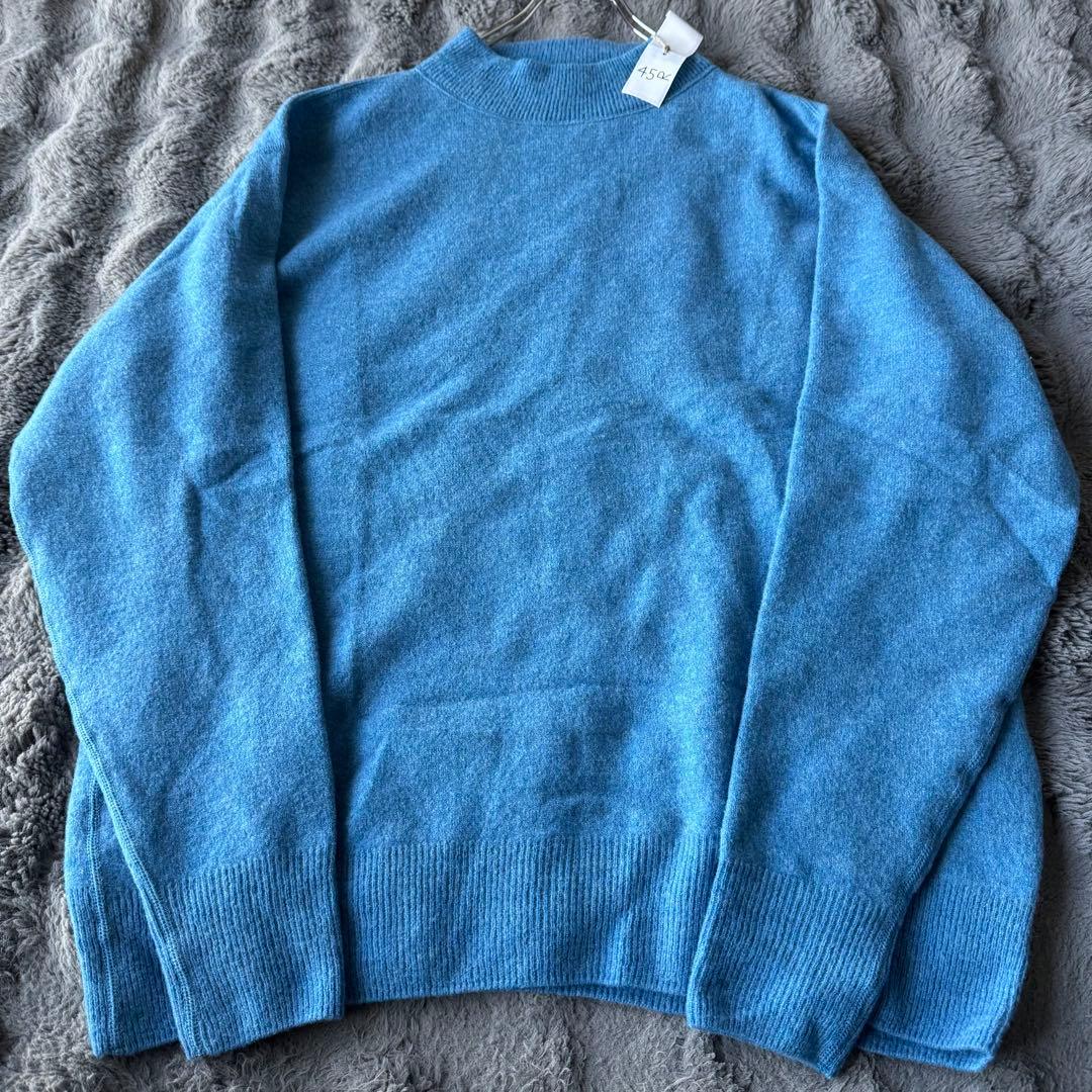 未使用タグ付き 45R USフロート縮絨の908ヨックネック サイズ5 ブルー