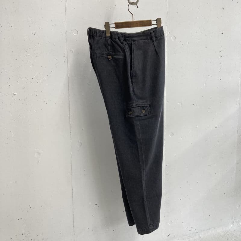 Z*n様 PWA LINEN MIX DENIM TROUSERS BLACK UNUSED tek-immobilier.com