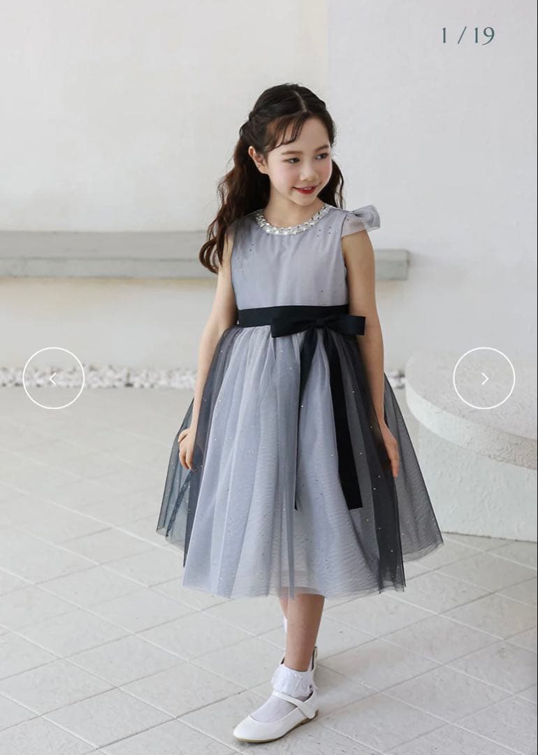 【美品】DRESCCO グラデーショングレービジューストーンドレス 子供ドレス|子供ドレスならグラデーショングレービジューストーンドレス