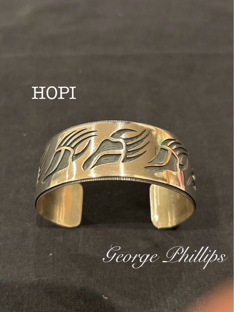 HOPI/ホピ族George Phillips作 オーバーレイ バングル