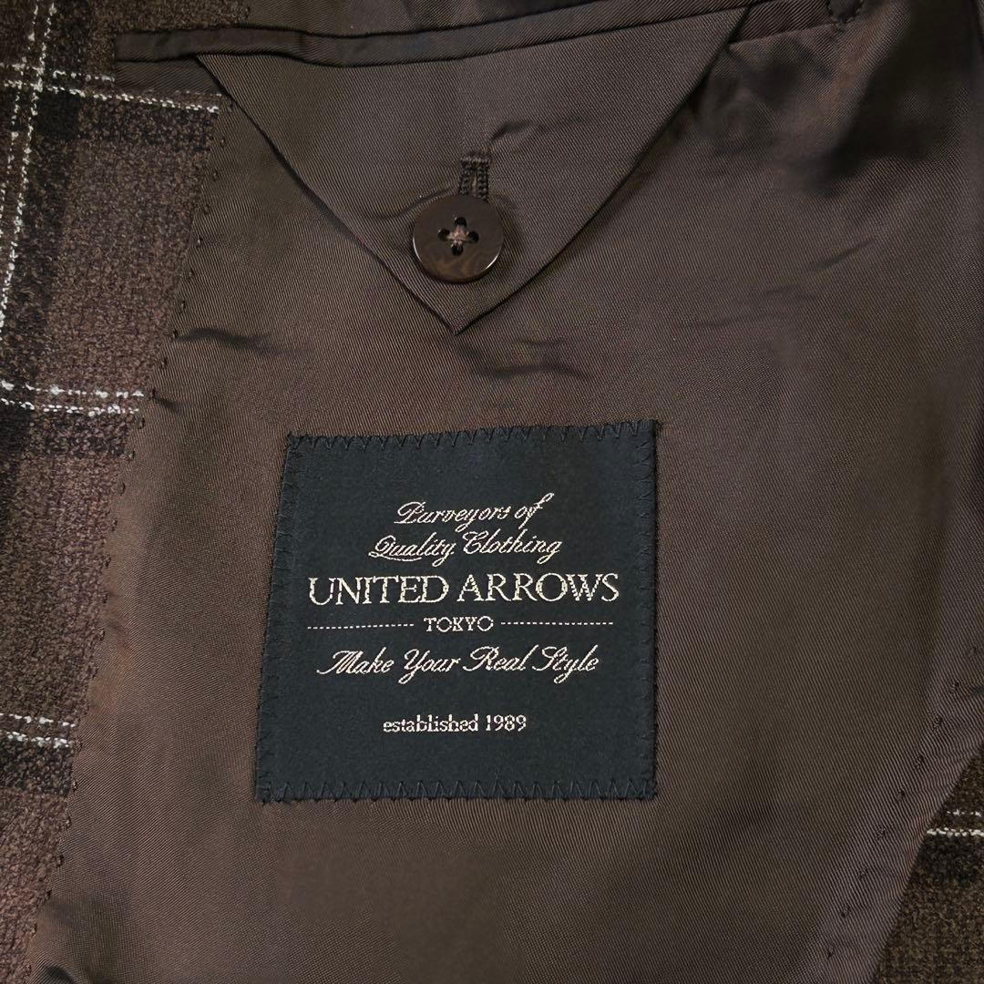 美品 ユナイテッドアローズ ウィンドペン チェック ウール ジャケット