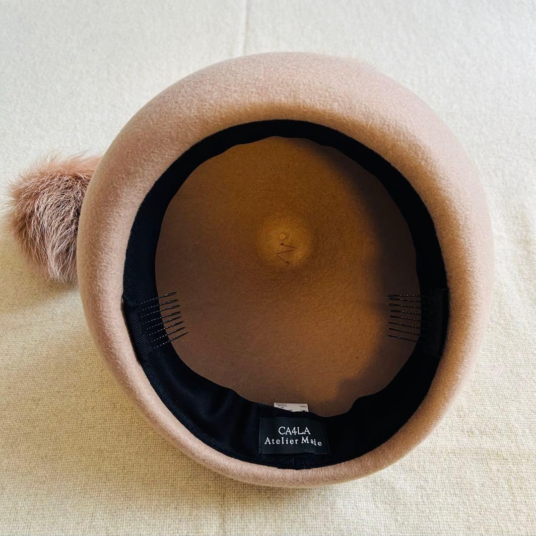 ポンポン付きとんがりベレー CA4LA Atelier Mad PON PON