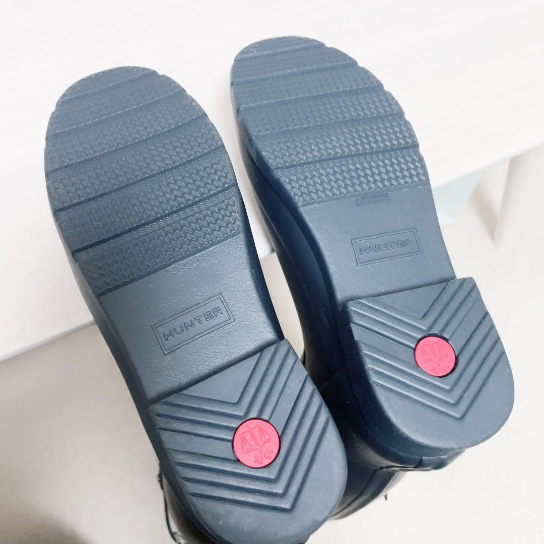 【美品・箱付】HUNTER レインブーツ ロング ブラック 長靴 24.0cm