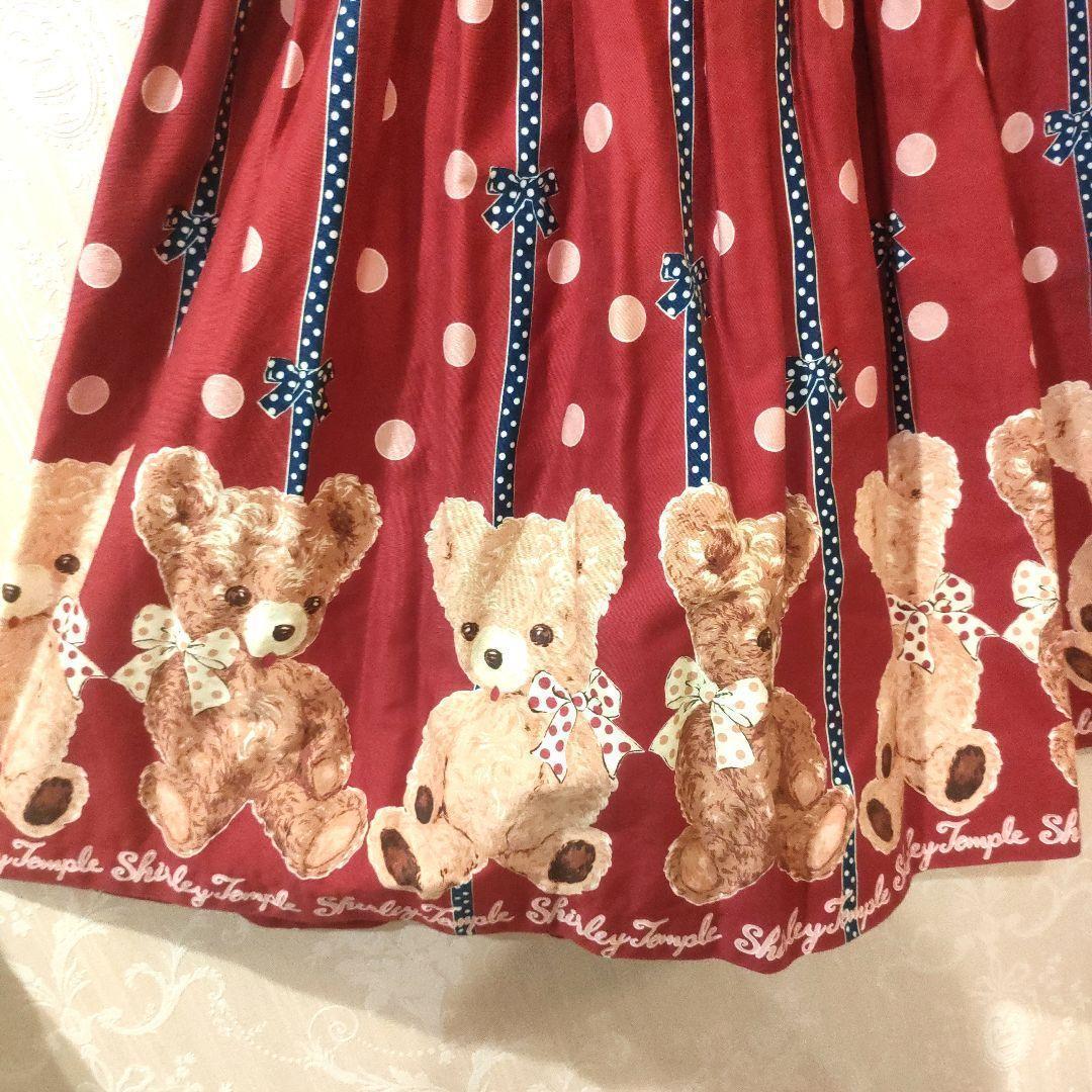 シャーリーテンプル テディベア柄ワンピース 160cm