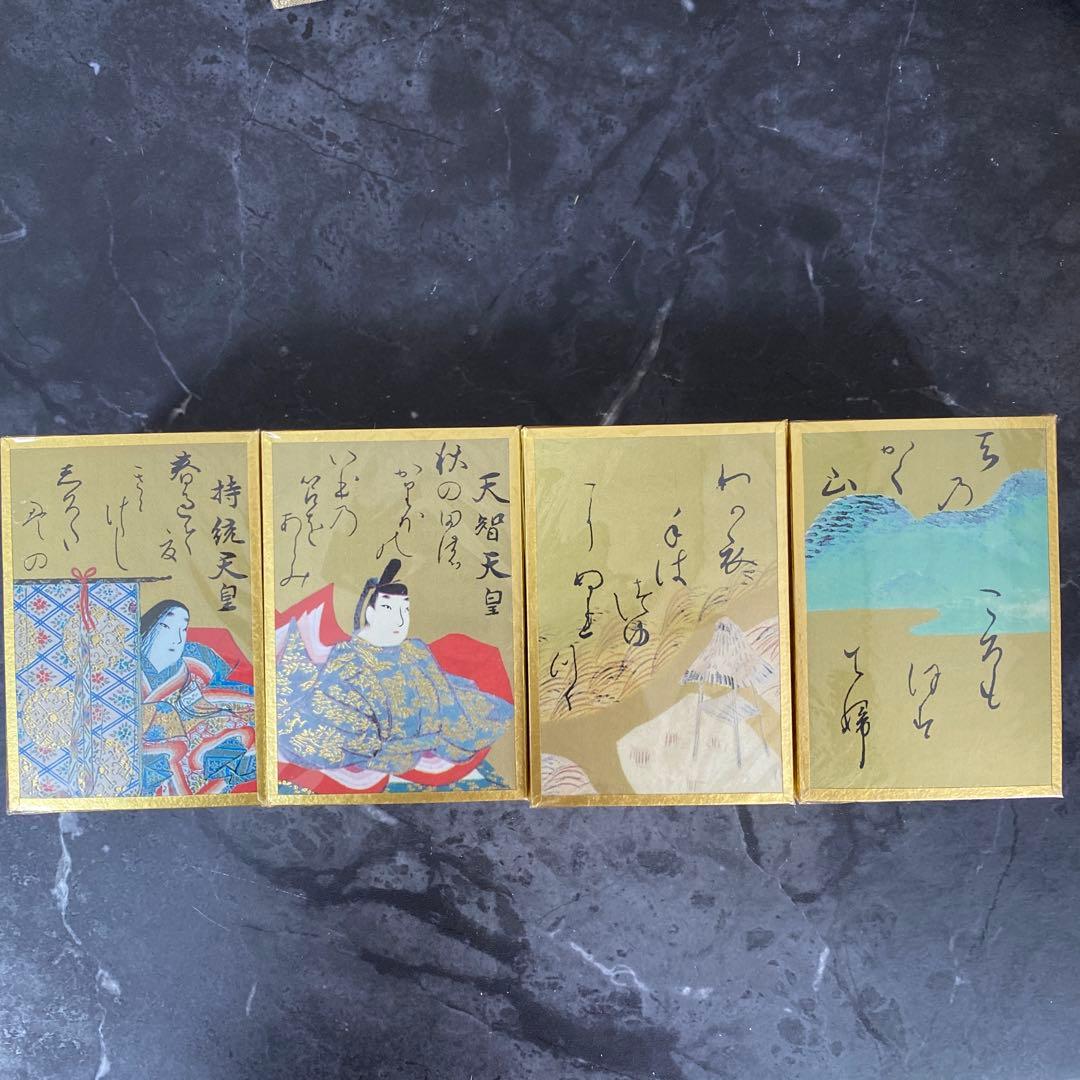 尾形光琳筆 本金彩本金粉 小倉百人一首 解説書付 大石天狗堂製