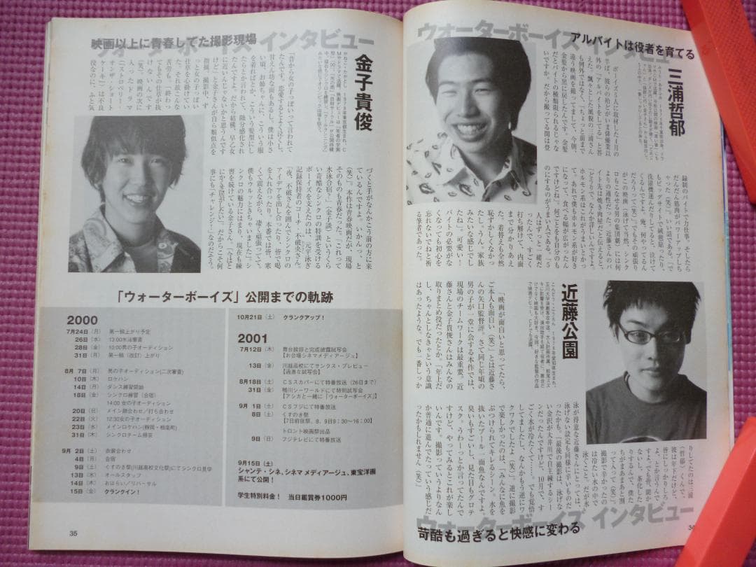 ウォーターボーイズ」妻夫木聡 玉木宏 Face宮沢りえ キネマ旬報20019